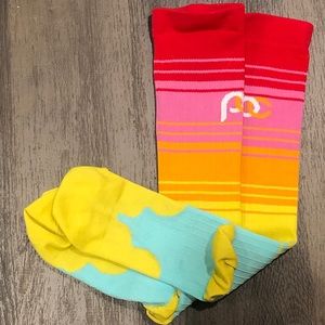 Colorful PC compressions socks women size 9